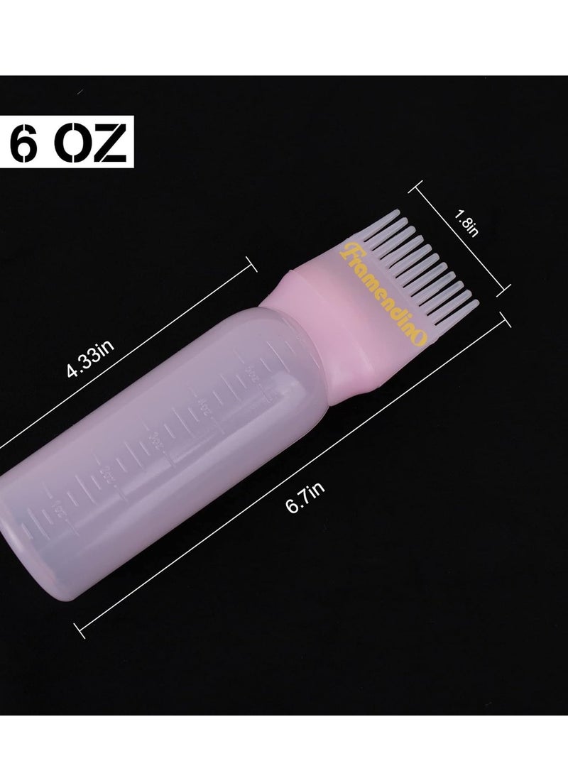 Framendino, 3 Pack Applicator Bottle Hair Dye Bottle Root Applicator Comb with Graduated Scale for Salon Hair Coloring Dyeing
