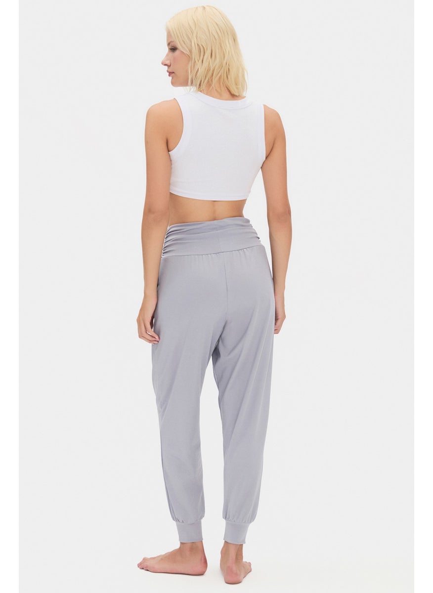 Women's Beige High Waist Jogger Sweatpants