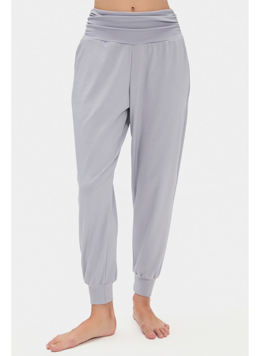 Women's Beige High Waist Jogger Sweatpants