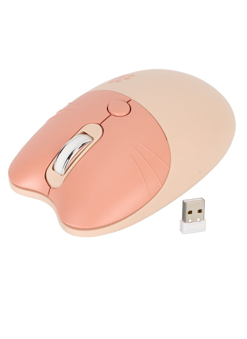 Cat Wireless Mouse, Lightweight And Portable Soundless Mouse, 3 Levels DPI Ergonomic Design Computer Mouse, Durable Comfortable Gaming Mouse For Laptop Computer, (1pc, Beige)