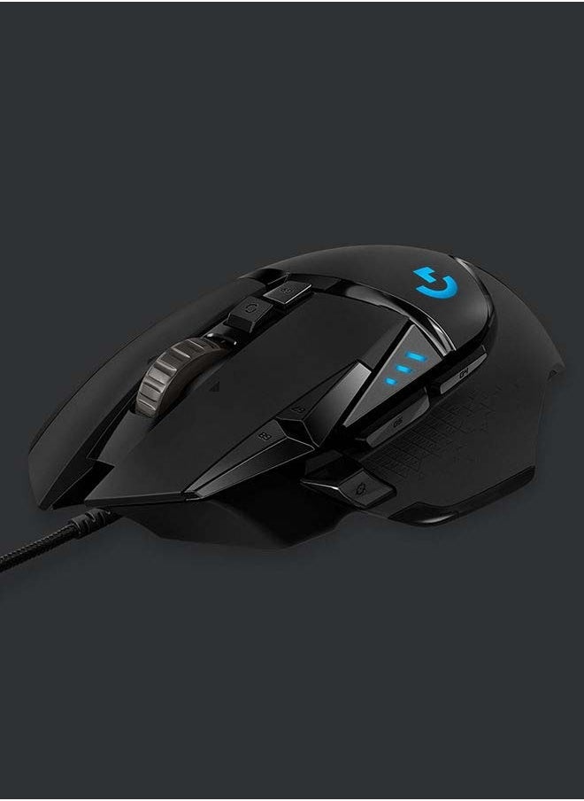 G502 Hero High Performance Wired Gaming Mouse, Hero 25K Sensor, 25,600 DPI, RGB, Adjustable Weights, 11 Programmable Buttons, On-Board Memory, PC And Mac