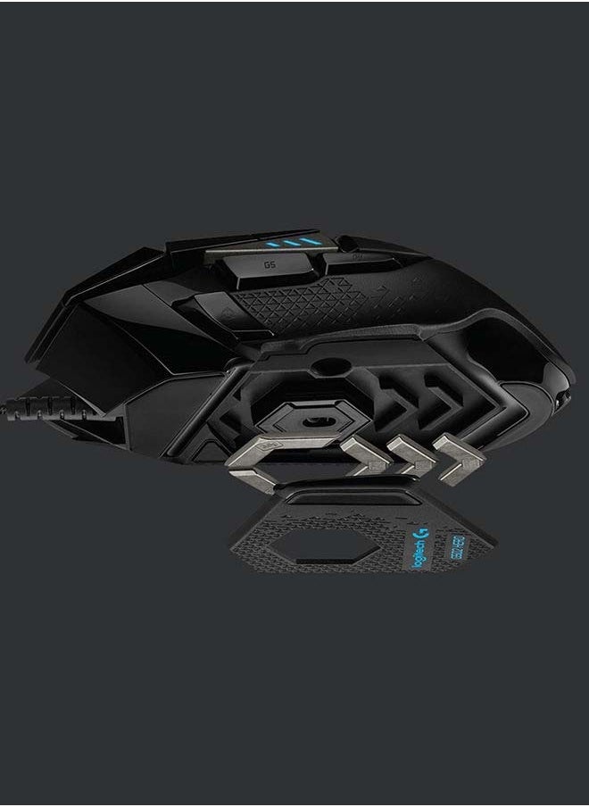 G502 Hero High Performance Wired Gaming Mouse, Hero 25K Sensor, 25,600 DPI, RGB, Adjustable Weights, 11 Programmable Buttons, On-Board Memory, PC And Mac