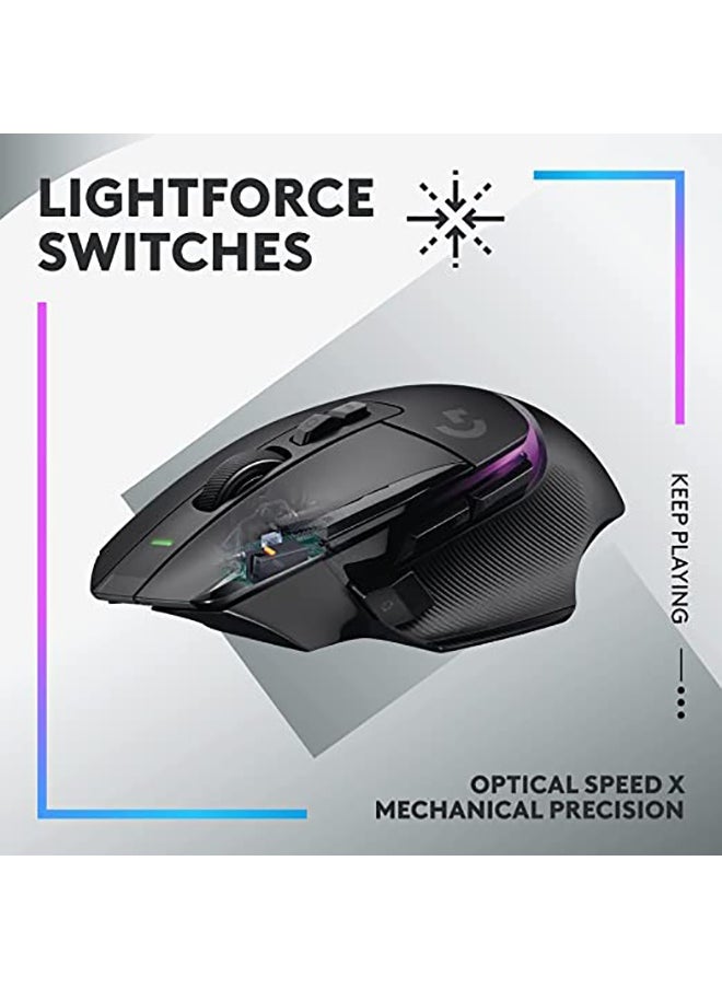 G502 X PLUS LIGHTSPEED Wireless RGB Gaming Mouse - Optical mouse with LIGHTFORCE hybrid switches, LIGHTSYNC RGB, HERO 25K gaming sensor, compatible with PC - macOS/Windows