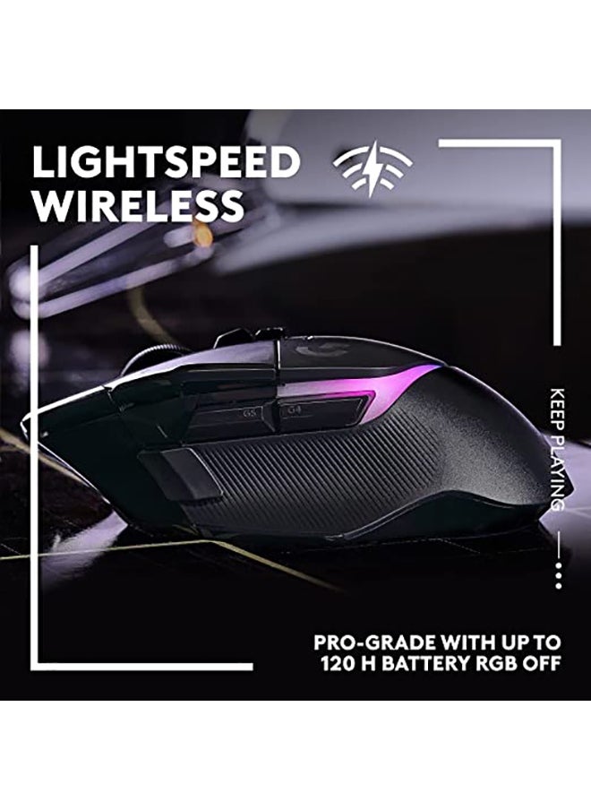 G502 X PLUS LIGHTSPEED Wireless RGB Gaming Mouse - Optical mouse with LIGHTFORCE hybrid switches, LIGHTSYNC RGB, HERO 25K gaming sensor, compatible with PC - macOS/Windows