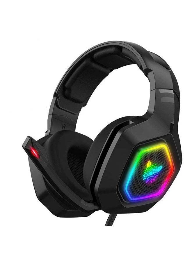 Onikuma K10 Gaming Headset with Surround Sound Pro Noise Canceling Gaming Headphones with Mic & RGB LED Light