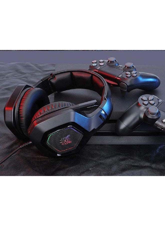 Onikuma K10 Gaming Headset with Surround Sound Pro Noise Canceling Gaming Headphones with Mic & RGB LED Light