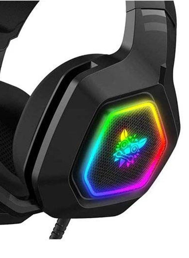 Onikuma K10 Gaming Headset with Surround Sound Pro Noise Canceling Gaming Headphones with Mic & RGB LED Light