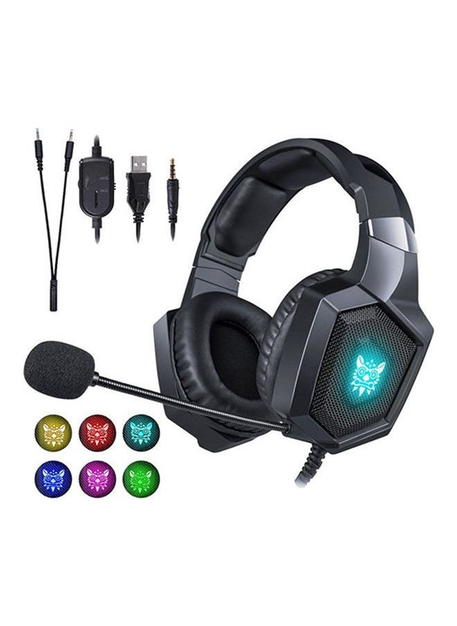 K8 RGB Gaming Headset  7.1 Surround Sound Noise Canceling Mic ,PC , PS4-3 , Mobile And Xbox