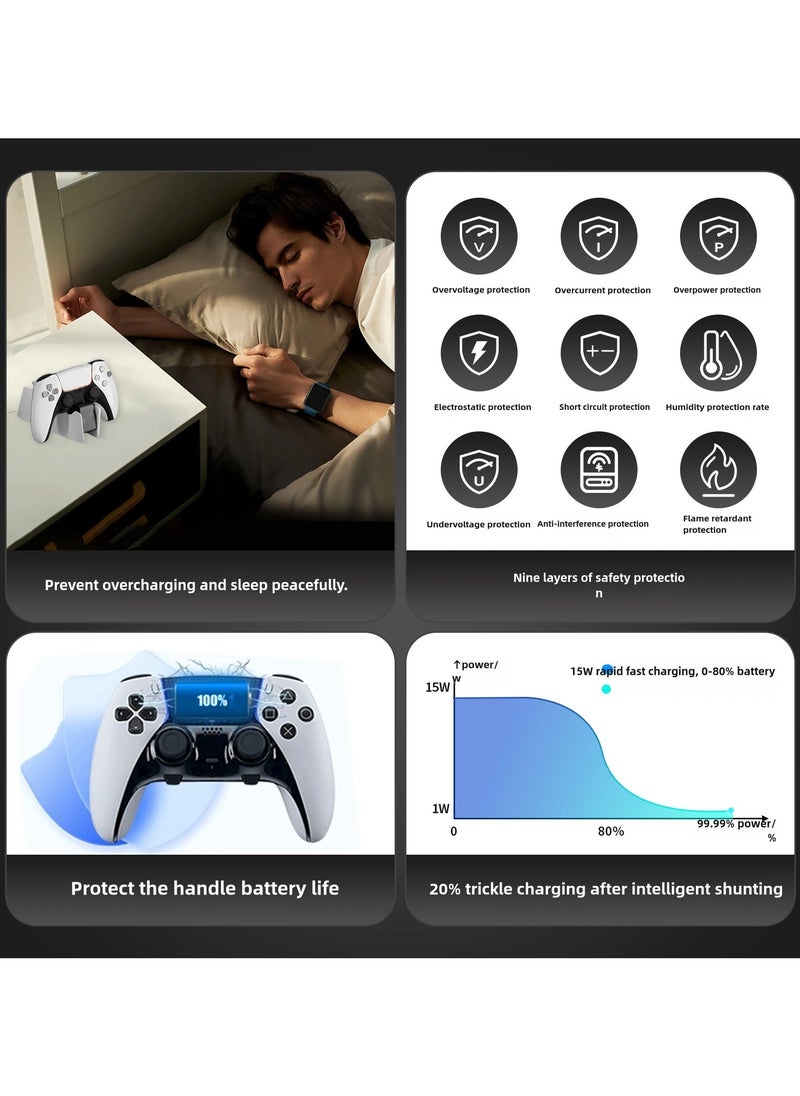 PlayStation5 Controller Charging Station | PlayStation 5 Controller Charger for PlayStation 5 DualSense Controller | USB Type C PlayStation 5 Charger Stand with LED Indicator