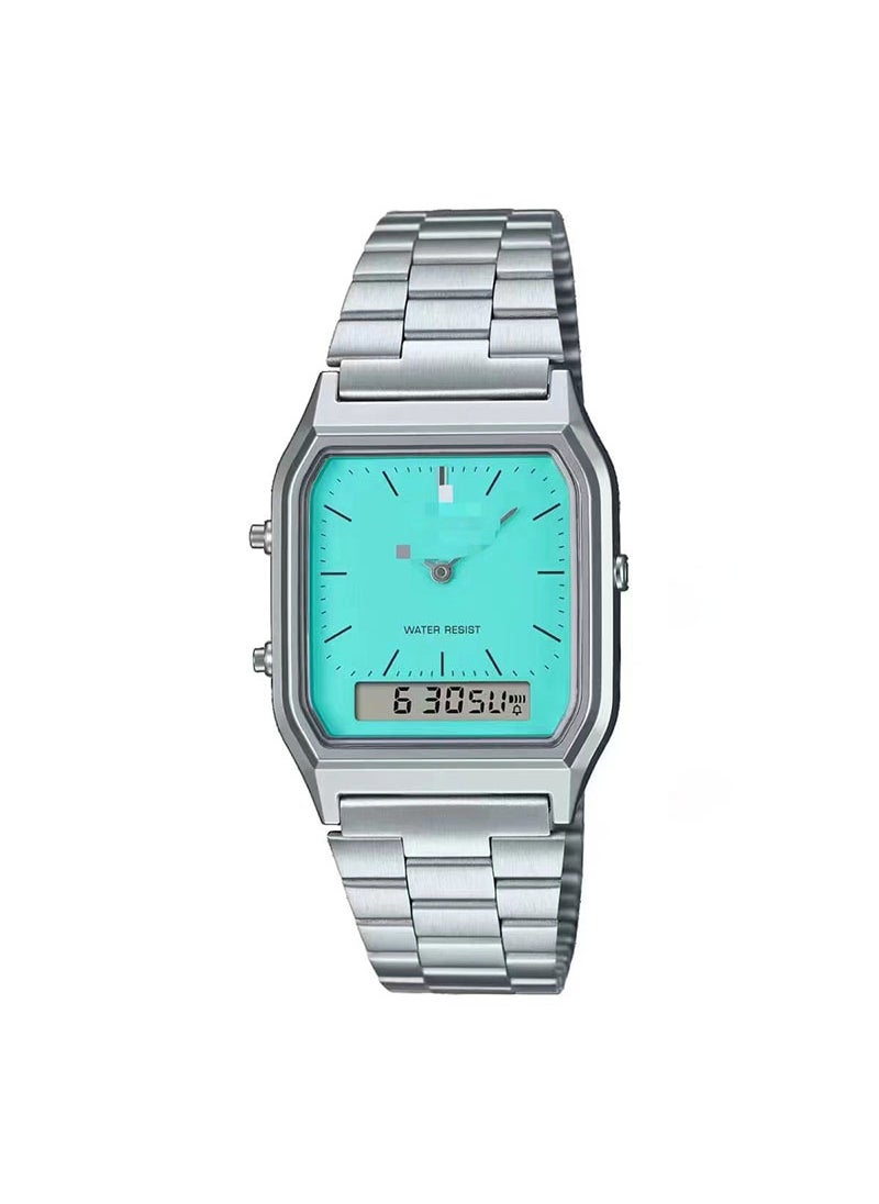 Non-woven AQ230W electronic watch classic retro steel belt small gold watch wholesale watch waterproof mens alloywhite chrome mint green white chrome mint green