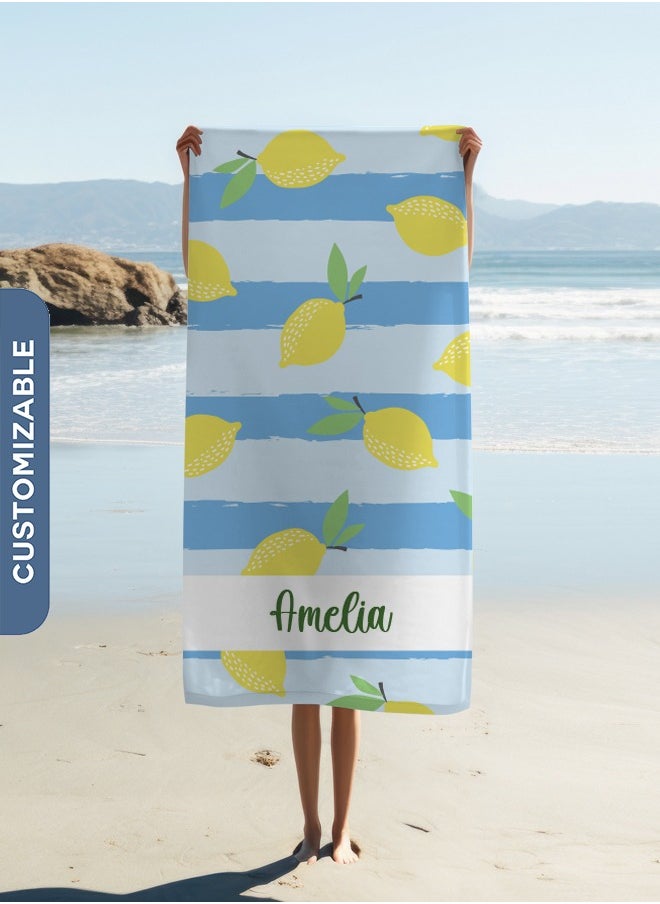 Personalised Beach Towel -Lemon Theme Towel(90x180cm)