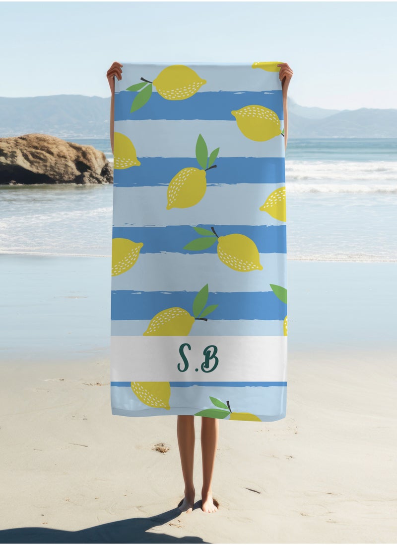 Personalised Beach Towel -Lemon Theme Towel(90x180cm)