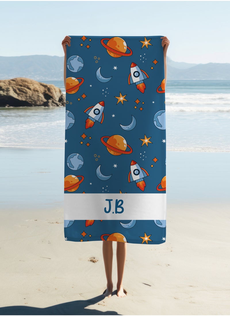 Personalised Space Print Beach Towel (70x140cm)