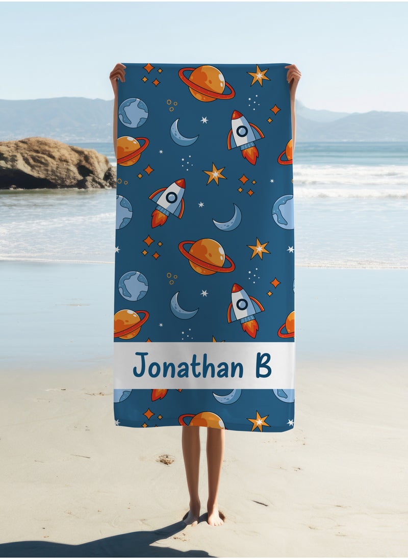 Personalised Space Print Beach Towel (70x140cm)