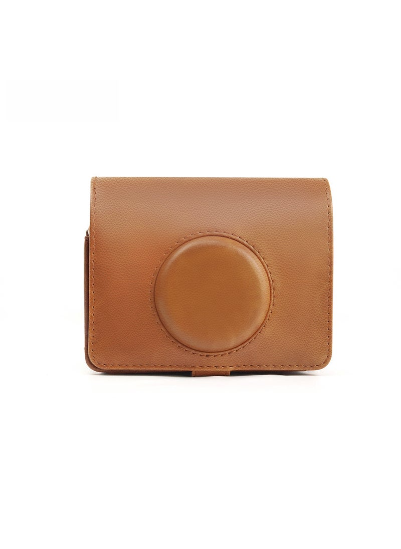 Retro PU Leather Polaroid Mini EVO Camera Case Brown