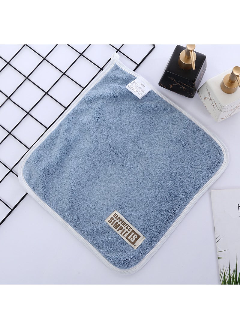 High density double-sided coral fleece factory wholesale thickened square towel soft absorbent lint-free household face towel cleaning Cobalt blue