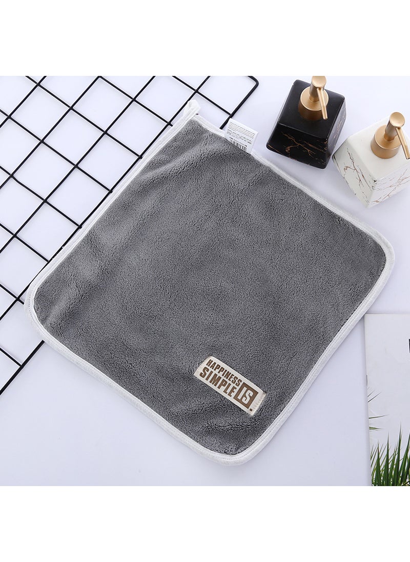 High density double-sided coral fleece factory wholesale thickened square towel soft absorbent lint-free household face towel cleaning Light gray