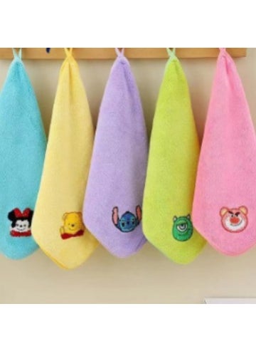 Cute Embroidered Baby Face Towel Soft Absorbent Coral Fleece Yellow Winnie the Pooh [single]]