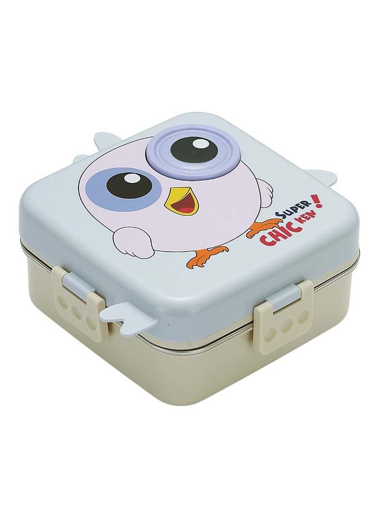 Twisoo Super Chicken Kids Insulated Lunch Box - 1120ml, Stainless Steel, Leakproof Double Decker Bento with Spoon & Soup Bowl, Dishwasher Safe