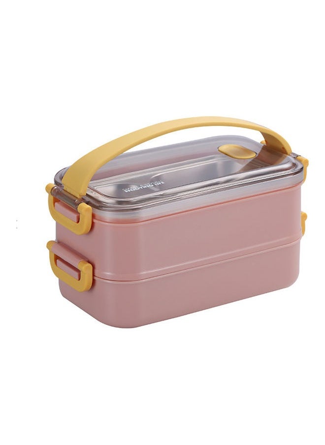 Bento Lunch Box With Divider Pink 1600ml