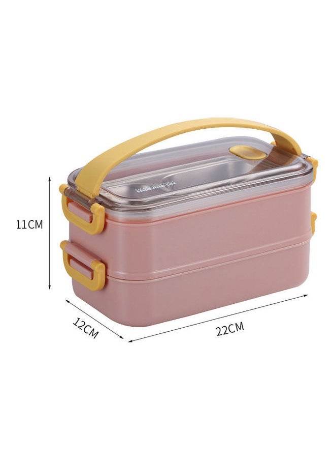 Bento Lunch Box With Divider Pink 1600ml