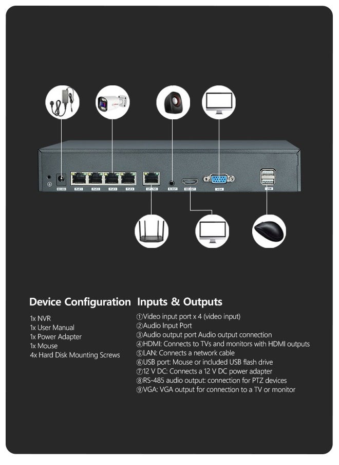 4K Security Camera System Ultra HD 5 Megapixel POE NVR One Way Audio Face Recognition Color Night Vision CCTV Video Surveillance Kit