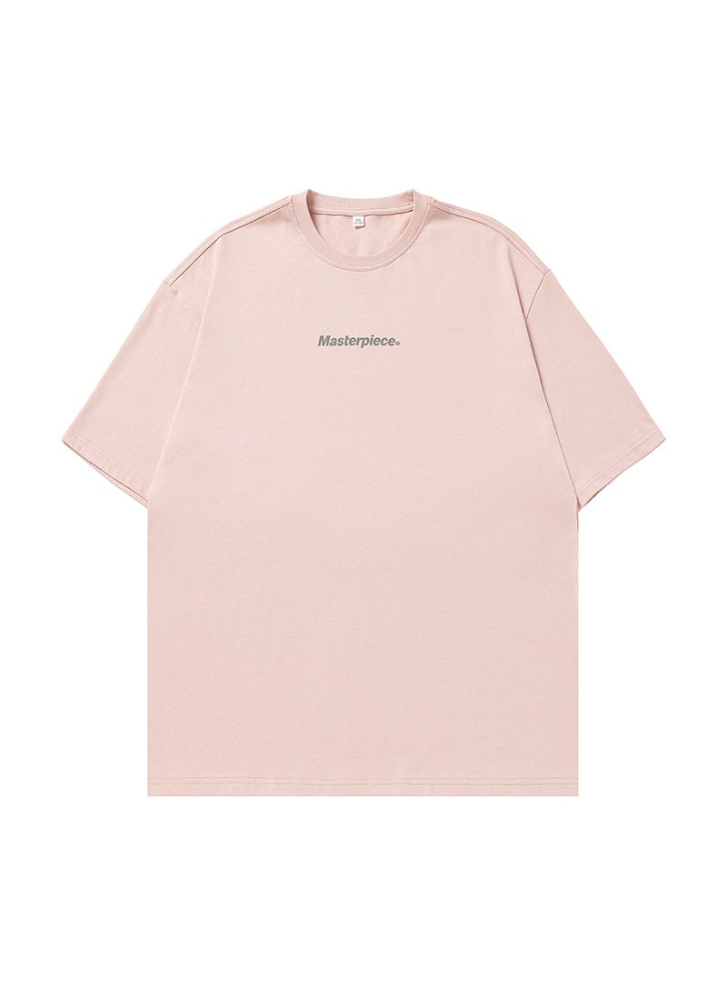 Hanlu Retro Print Unisex Tee Peach Pink