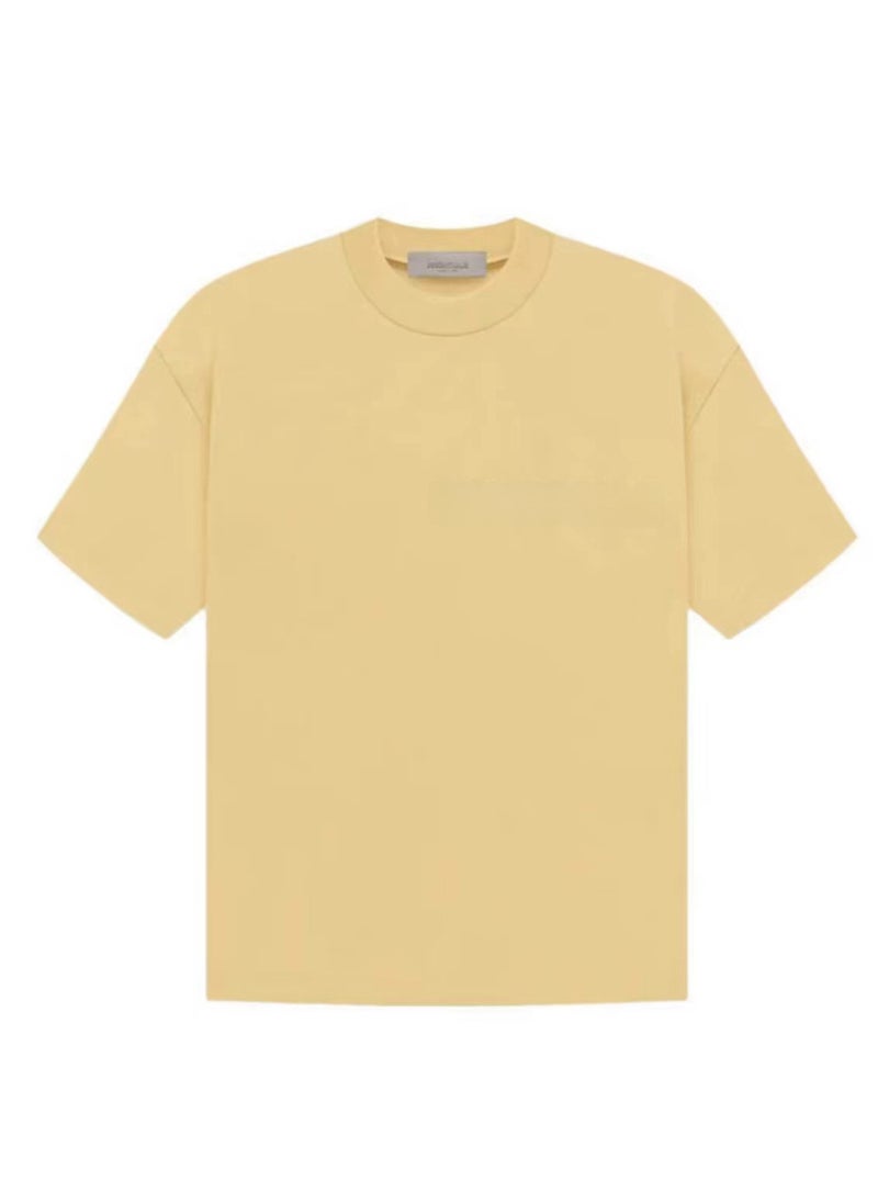 Spot fast hair high quality Essentials mens T-shirt fashion brand Fog short sleeve American high street spring and summer single row goose yellow