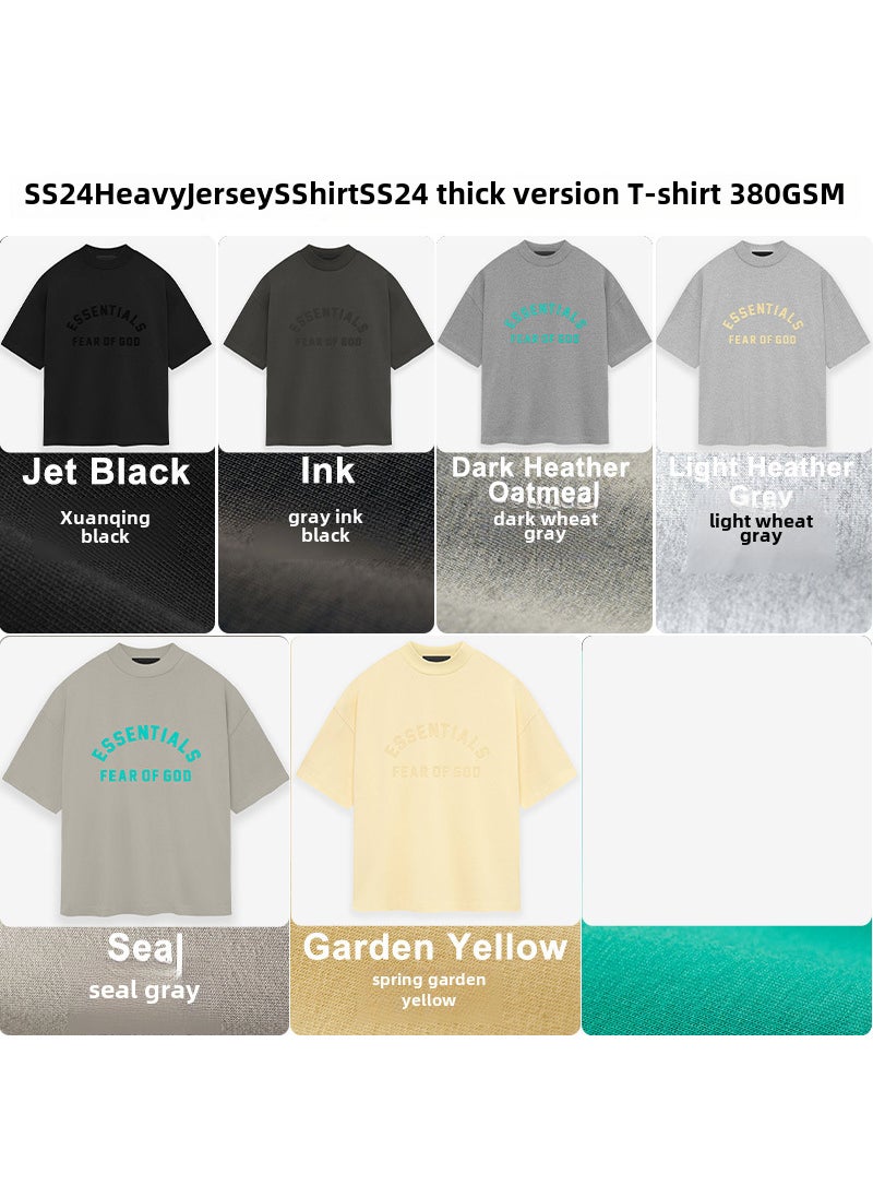 2024 SS Thick Board Short Sleeve Tee 380GSM seal gray