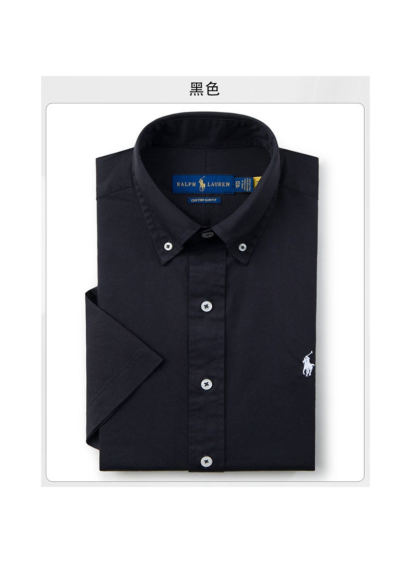 Pure Cotton Embroidered Mens Polo Shirt Navy blue