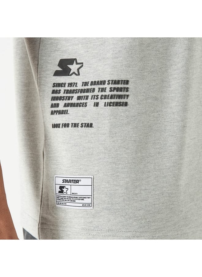 Starter Printed T-shirt with Crew Neck and Pocket