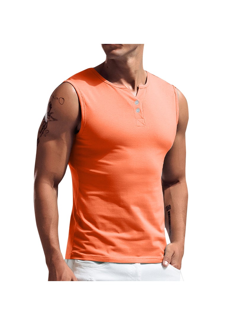 Mens sleeveless T-shirt cross-border foreign trade leisure sports basic short-sleeved lightweight T-shirt vest new factory direct sales Black