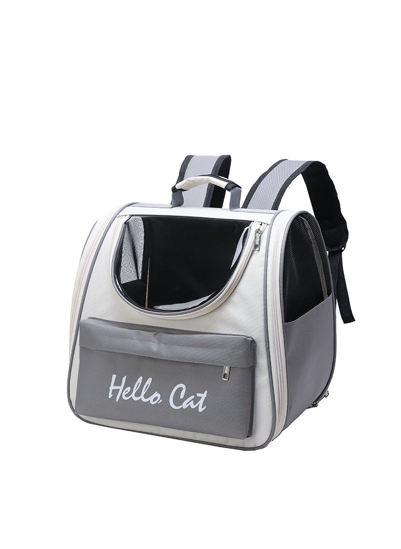 Portable Breathable Cat Carrier Backpack Gray