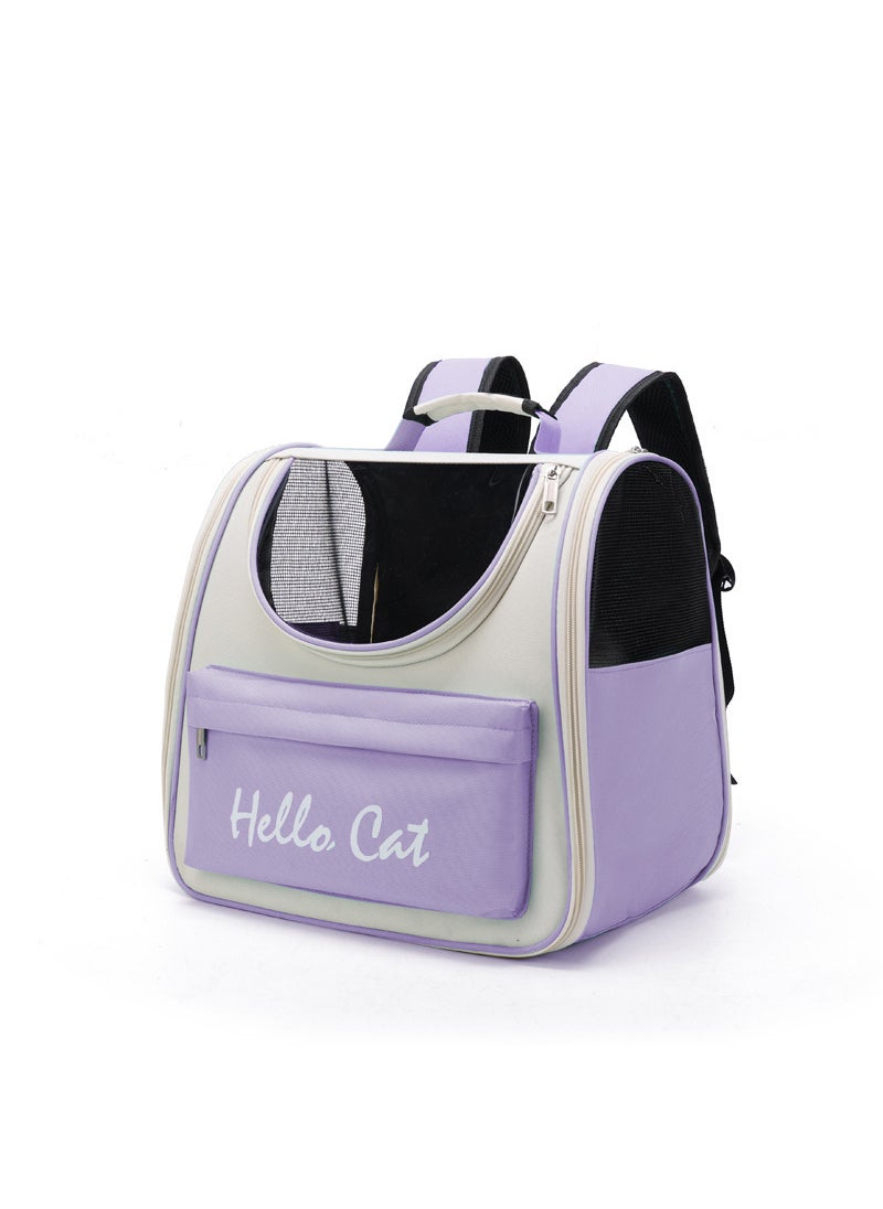 Portable Breathable Cat Carrier Backpack Two Purple