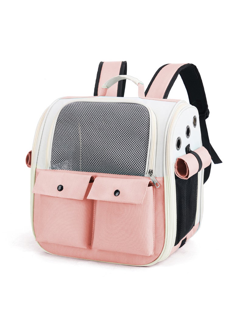 Portable Breathable Cat Carrier Backpack Four pink