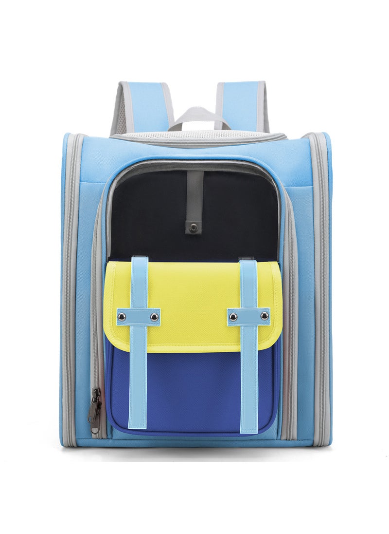 Portable Breathable Cat Carrier Backpack Eight blue