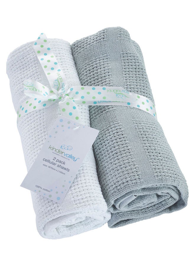 2-Piece Traditional Cellular Baby Blanket Set