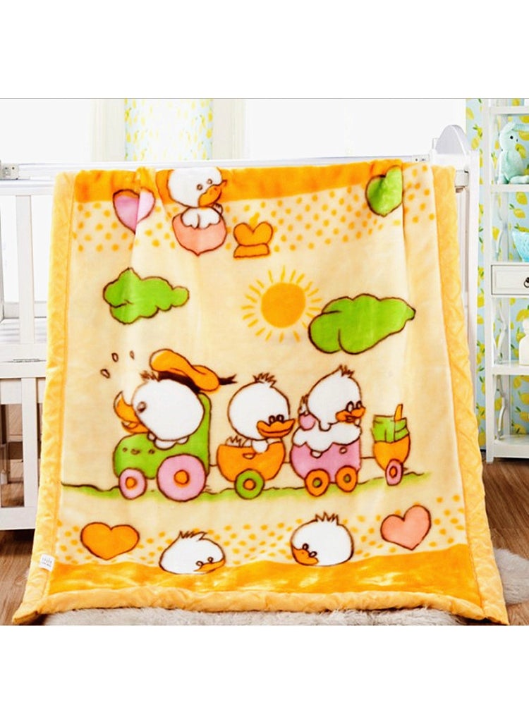 Childrens Blanket Raschel Blanket Baby Blanket Thickened Baby Blanket Thickened Blanket Thickened Warm Small Hair Blanket Yellow Duckling