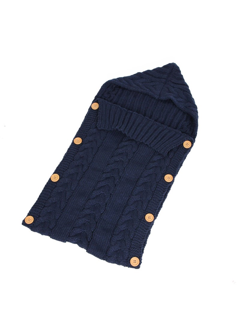 Cozy Knit Baby Sleep Sack Autumn Winter Navy blue