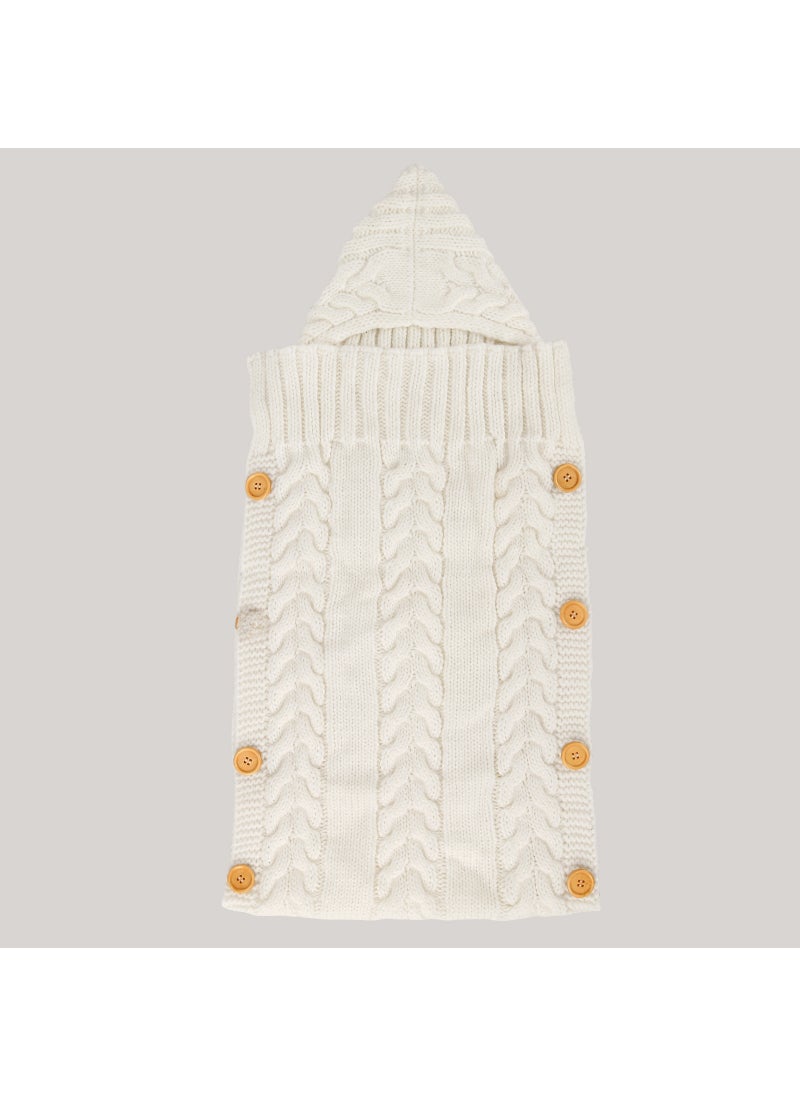 Cozy Knit Baby Sleep Sack Autumn Winter Milk White