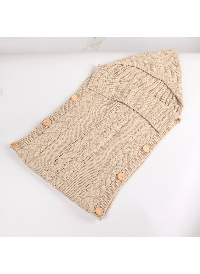 Cozy Knit Baby Sleep Sack Autumn Winter Beige