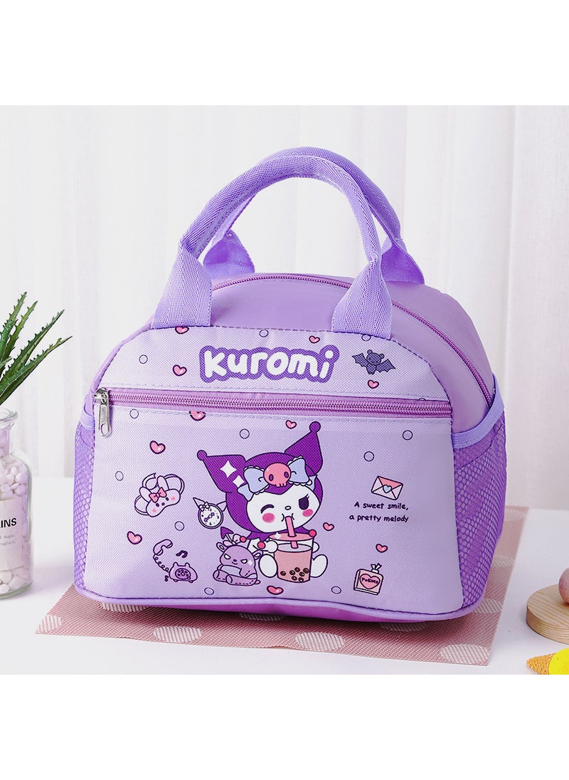 Students Insulated Lunch Box Bag Waterproof Thickened Lunch Bag Cute Cartoon Childrens Lunch Bag Large Lunch Box Bag Rice Bag No. 1 milk tea kulomi