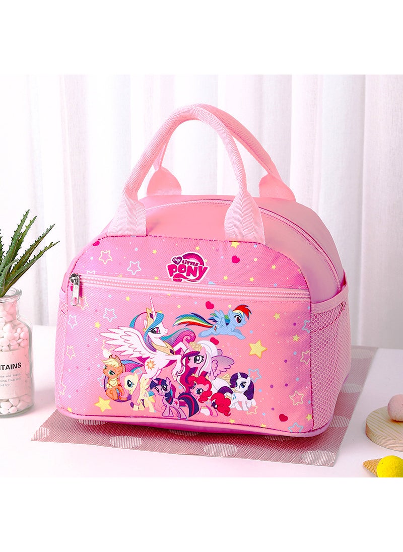 Students Insulated Lunch Box Bag Waterproof Thickened Lunch Bag Cute Cartoon Childrens Lunch Bag Large Lunch Box Bag Rice Bag Pony 7