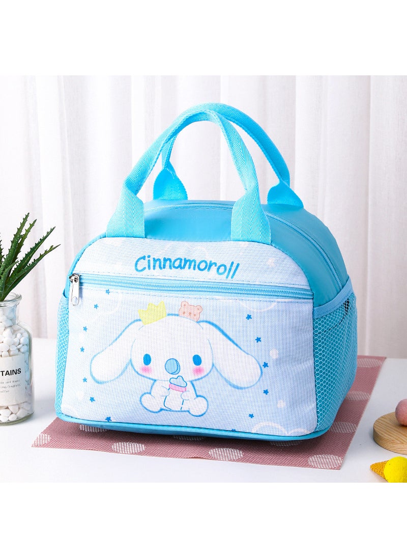 Students Insulated Lunch Box Bag Waterproof Thickened Lunch Bag Cute Cartoon Childrens Lunch Bag Large Lunch Box Bag Rice Bag No.8 Blue Big Ear Dog