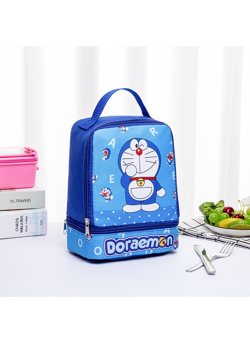 Cartoon Portable Lunch Box Bag Student Double Layer Lunch Bag Childrens Lunch Bag Fruit Snacks Milk Lunch Box Storage Bag No. 9 Music Ding Dang