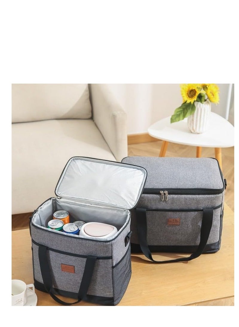 Cooler Bag, Insulated Bag, Portable Thermal Bag Tote Bag For Picnic Travel, Insulated Lunch Bag with Shoulder Strap for Adults Women Men, Waterproof Leakproof Bento Bag for Office School (25L)