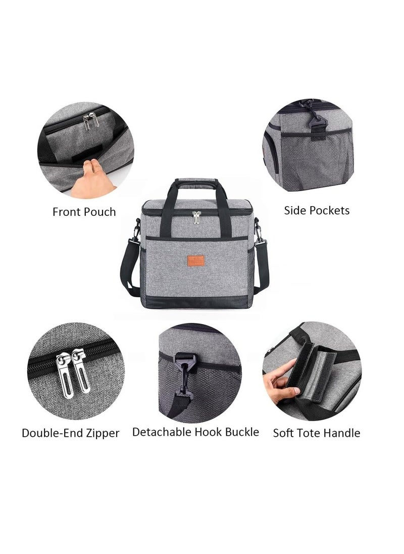 Cooler Bag, Insulated Bag, Portable Thermal Bag Tote Bag For Picnic Travel, Insulated Lunch Bag with Shoulder Strap for Adults Women Men, Waterproof Leakproof Bento Bag for Office School (25L)