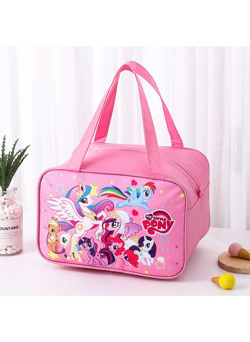 Cartoon Kids Thermal Lunch Bag Insulated Rainbow Pony