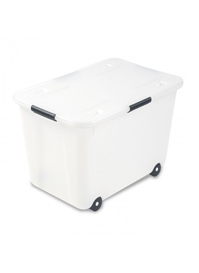 Advantus Rolling Storage Box with Snap Lid, 15-Gallon Size, Clear (34009)