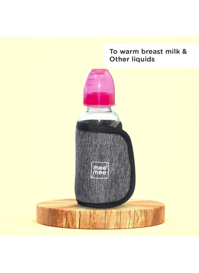 Mee Mee Portable Baby Bottle Warmer 10 Mins to Warm Baby Milk Using with Quick USB Charging (Grey)